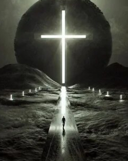 Крест на земле и луна в небе кадр из фильма