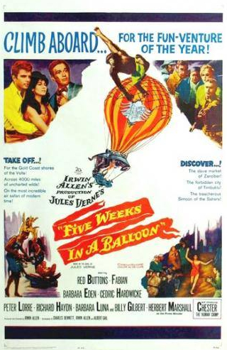 Седрик Хардвик и фильм Пять недель на воздушном шаре (1962)