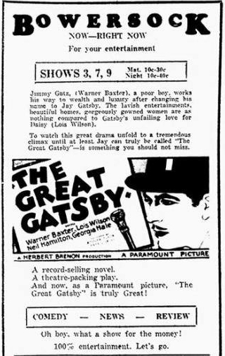 Уорнер Бакстер и фильм Великий Гэтсби (1926)